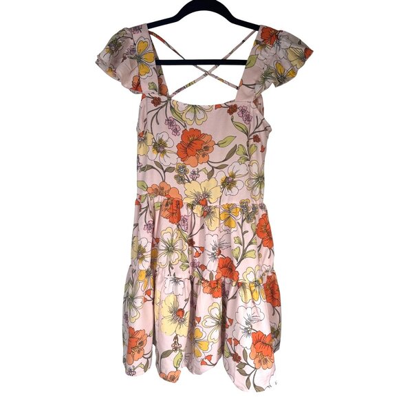 2/$30 NWT Medium Lottie & Holly Floral Summer Dress Pink & Yellow - Picture 1 of 15